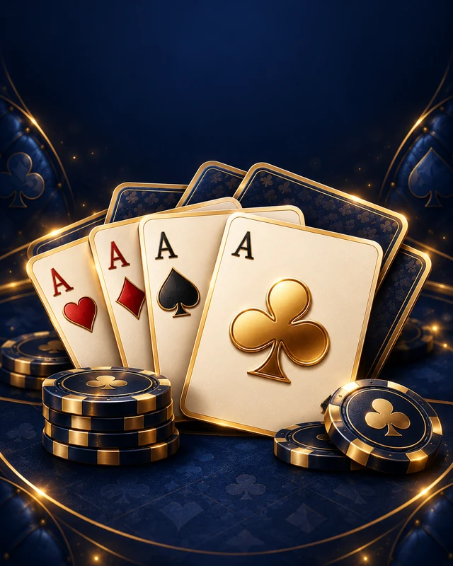Card Club cover artwork with aces and navy-and-gold chips